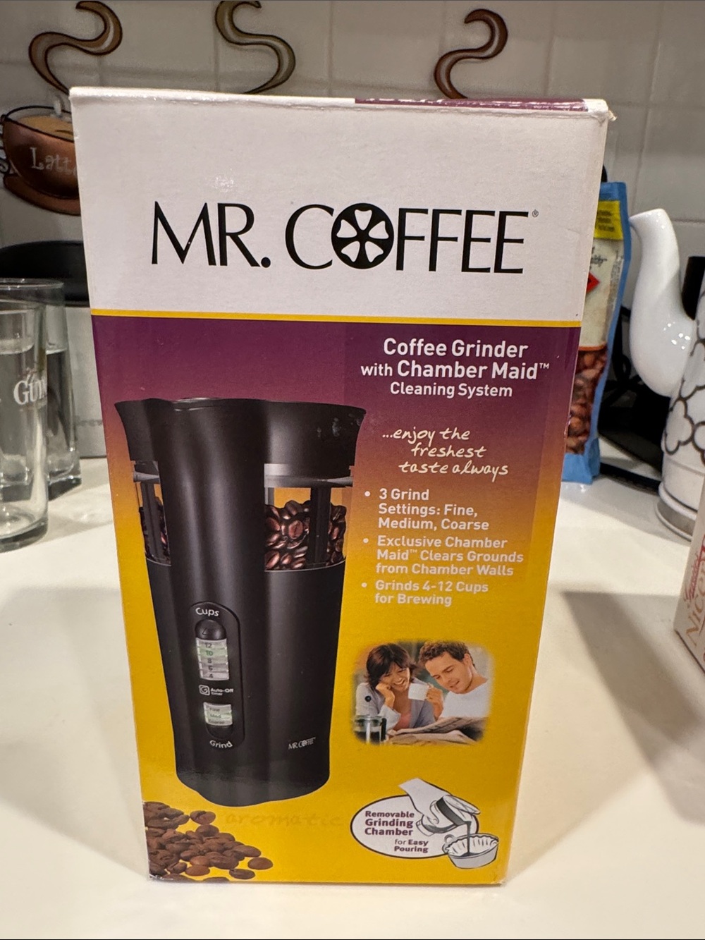 Black Coffee Grinder with 3-Setting Grind